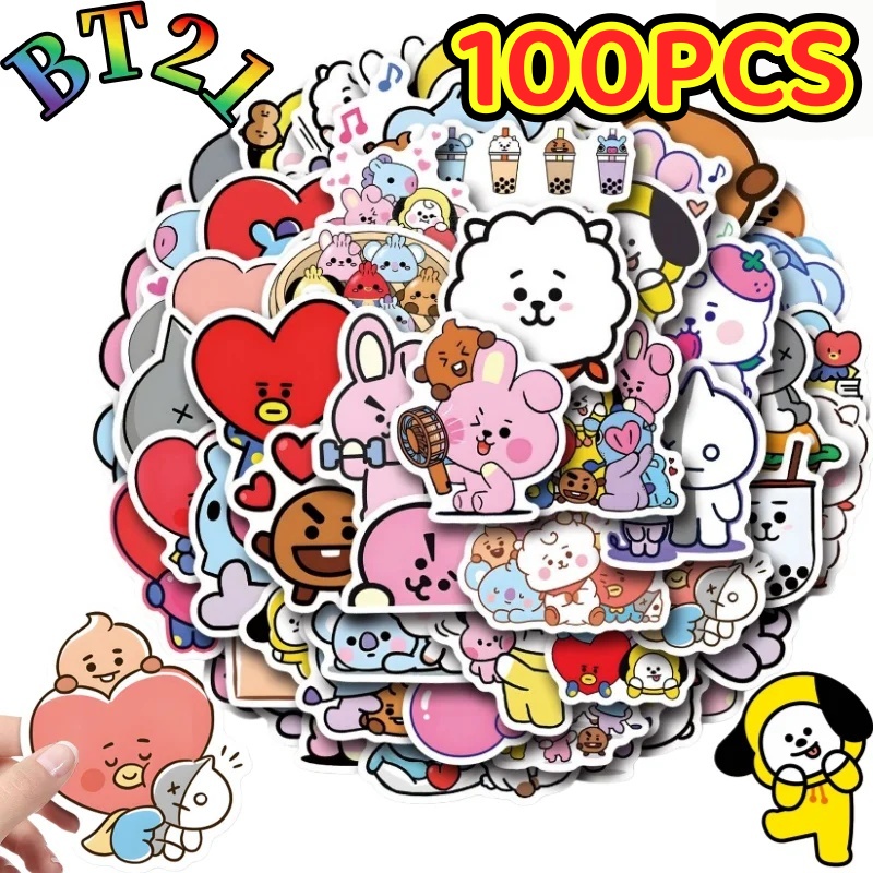Cookies Pack - 100/200 ชิ้น สติกเกอร์ BT21 Chimmy Cooky