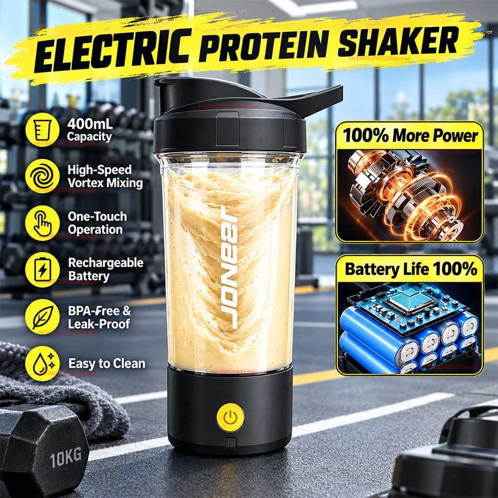 Protein Bar - 2026 ขวดเชคโปรตีนไฟฟ้าใหม่ แก้วผสมอัตโนมัติแบบ USB ปลอดสาร BPA